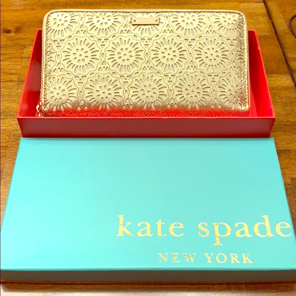 Kate Spade 'Burnside Avenue Metallic Lacey' wallet